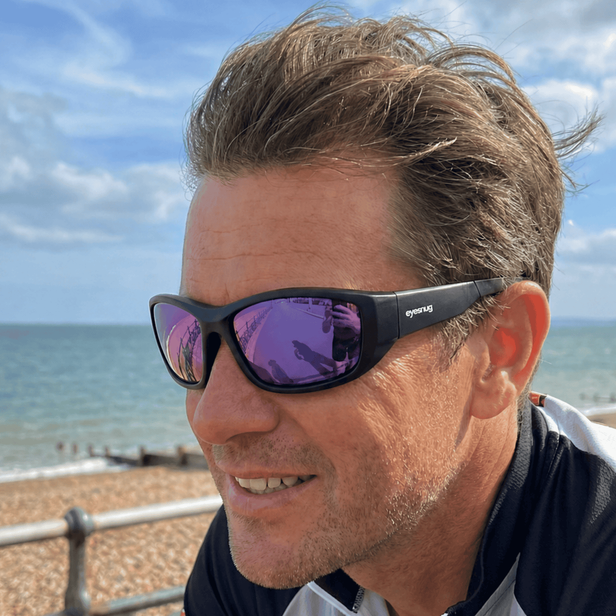 Originals | Black Sunglasses with Purple Polarized Lenses with foam insert, image 7.