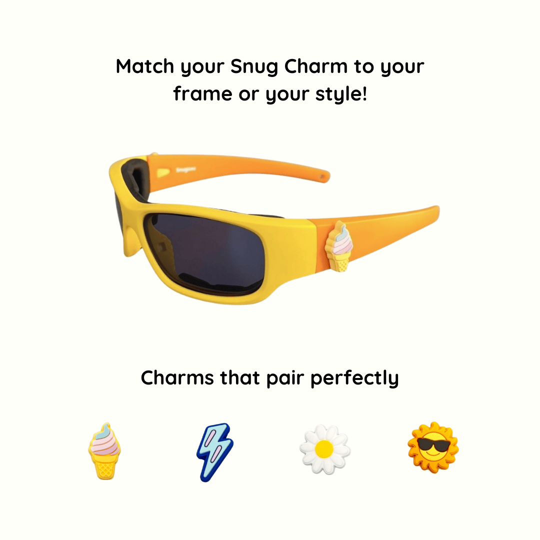 Yellow Orange Kids Sunglasses with Signature Lens, Snug Fit, Ages 3-5, image 8.