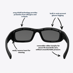 Originals | Black Sunglasses with Black Standard Lenses with foam insert, image 6.