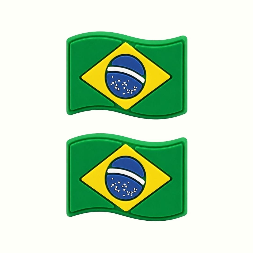 Brazil Flag Charms | x1 Pair | 3+ Yrs, image 1.