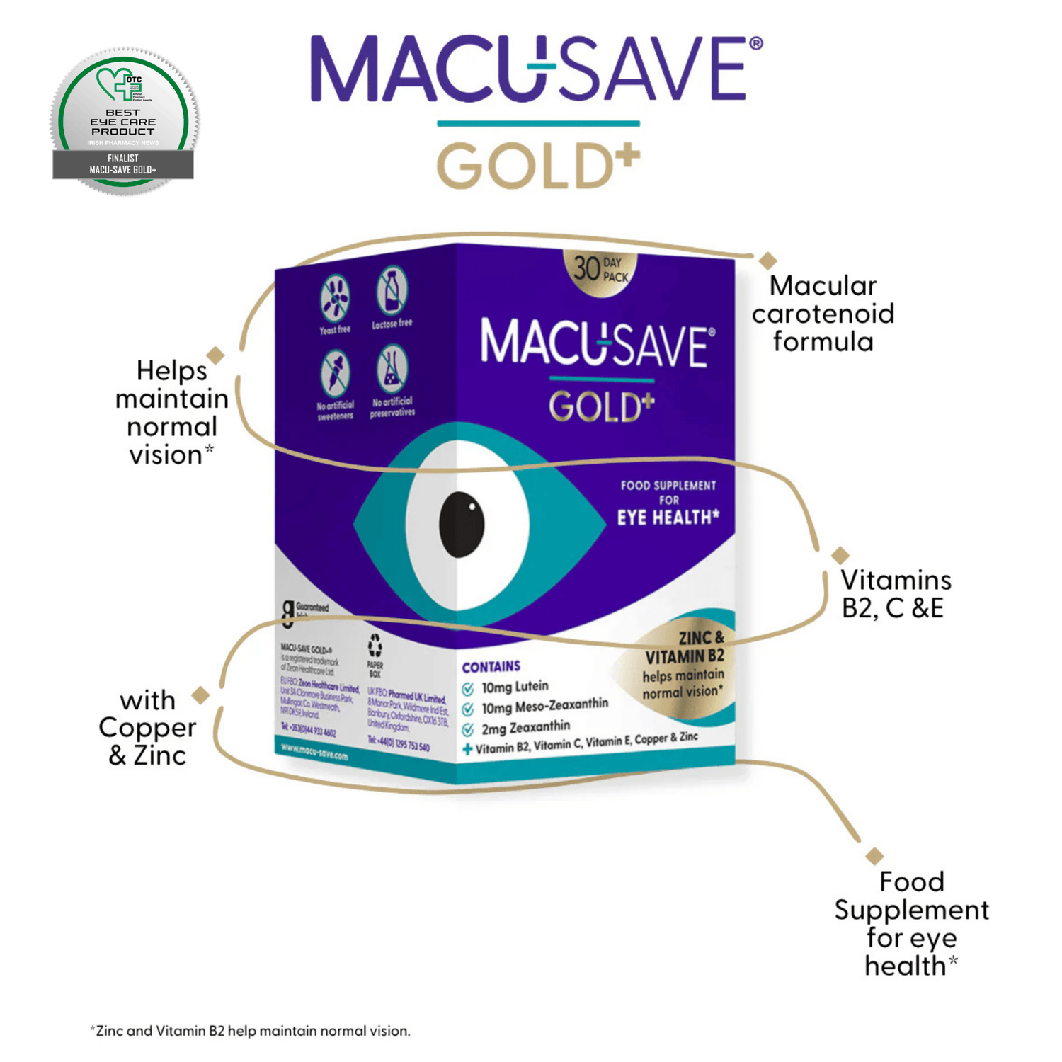 Macu-SAVE Gold+ 90 Softgel Capsules: 30-Day Pack, image 3.