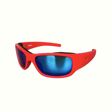 Red Kids Sunglasses with REVO Lens, Snug Fit, Ages 3-5, image 3.