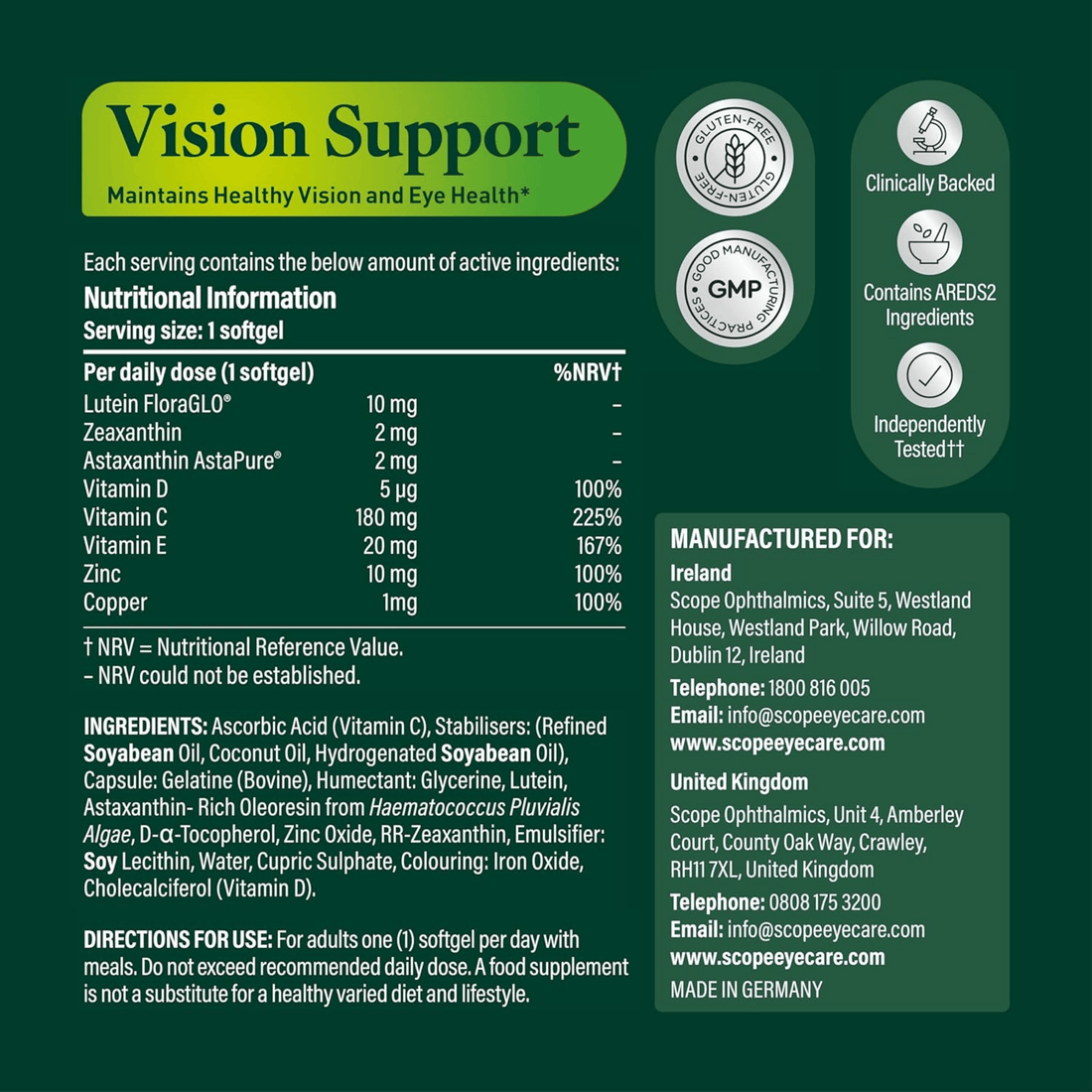 Eyetamins Vision Support 30 Softgels - 30 Day Pack, 3 Month Supply - 90 Capsules, image 2.
