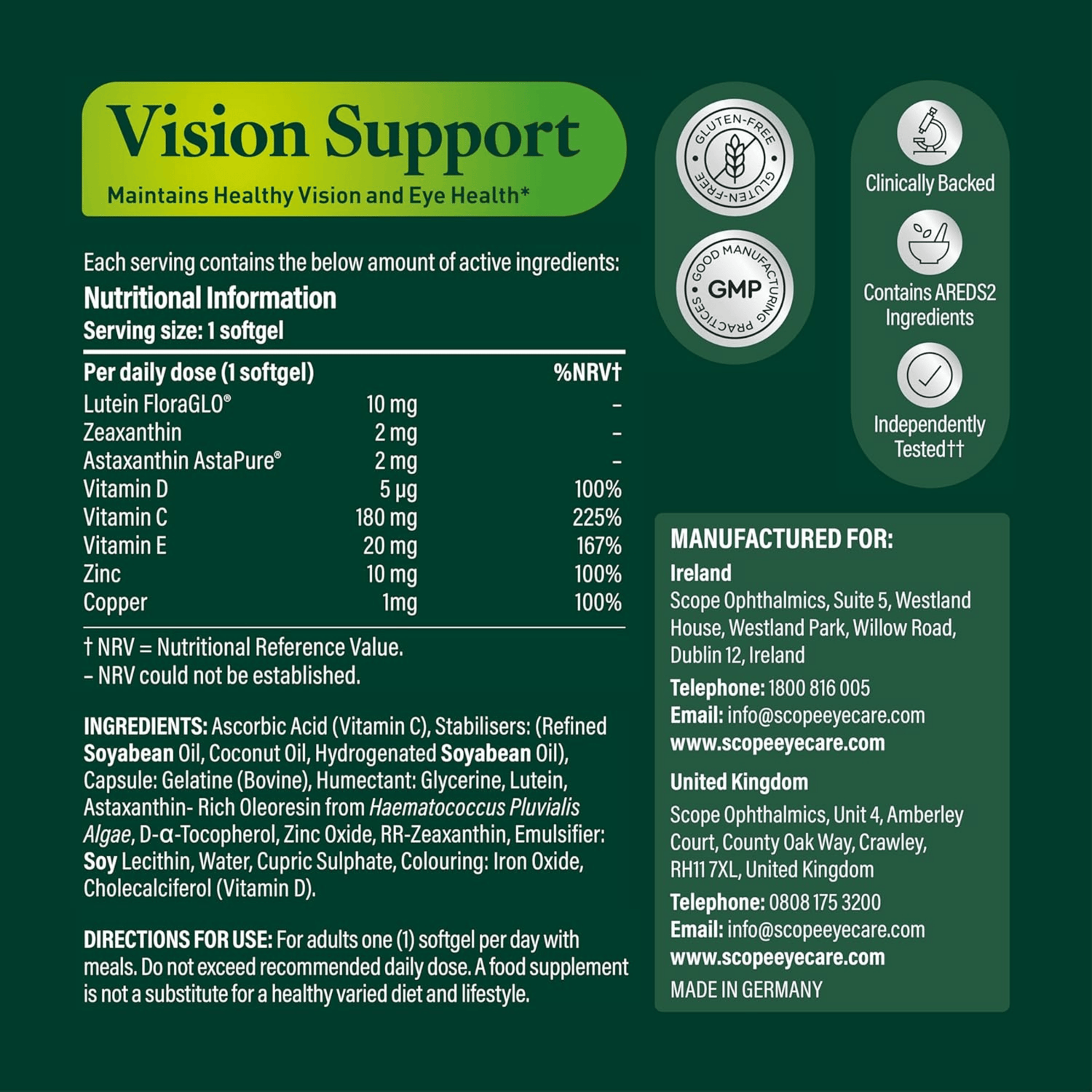 Eyetamins Vision Support 30 Softgels - 30 Day Pack, 3 Month Supply - 90 Capsules, image 2.