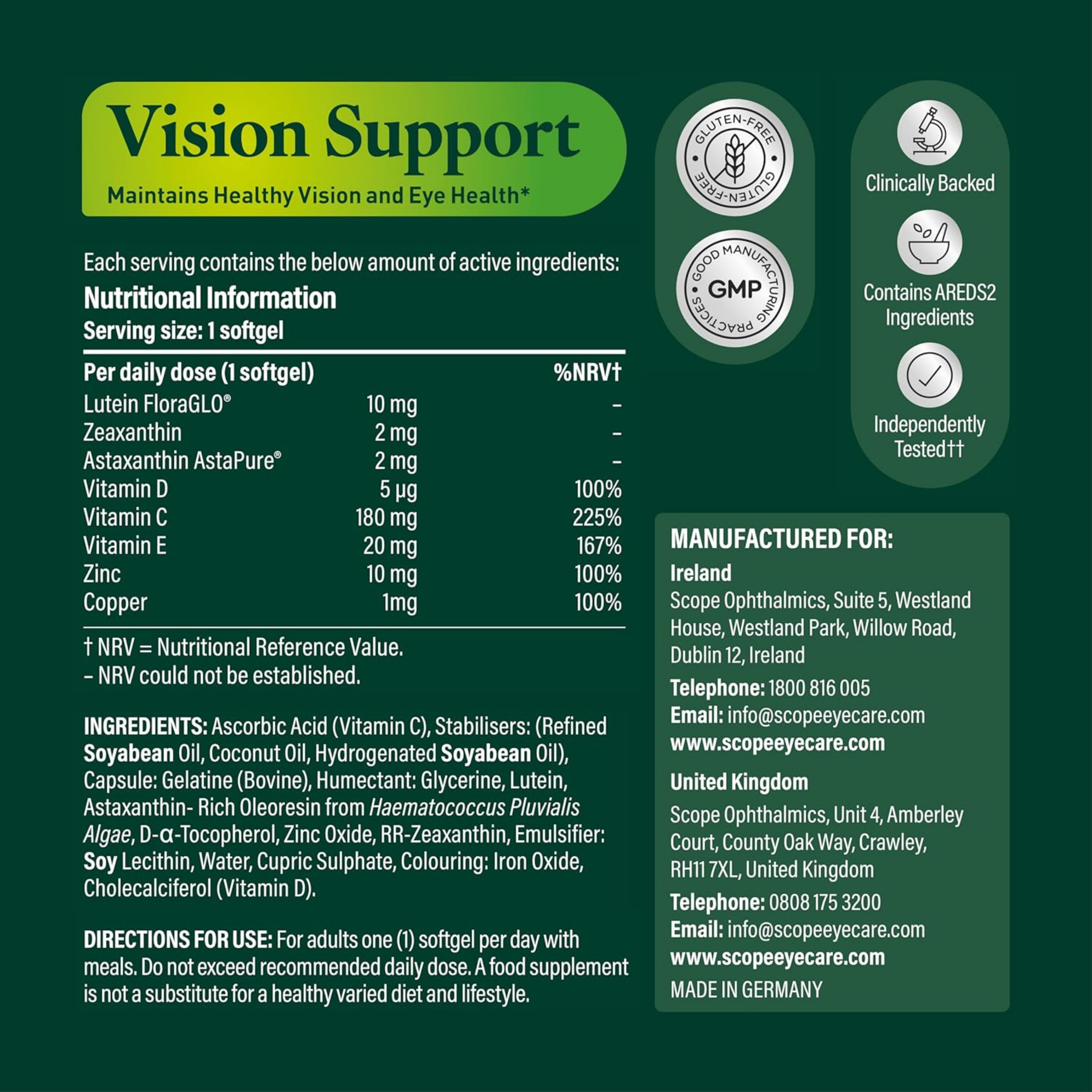 Eyetamins Vision Support 30 Softgels - 30 Day Pack
