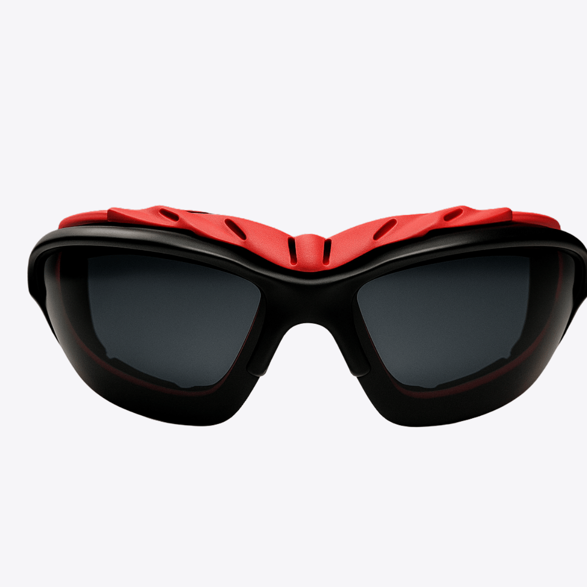 Pursuit | Black & Red Sunglasses with Black Polarized Lenses with foam insert, image 3.
