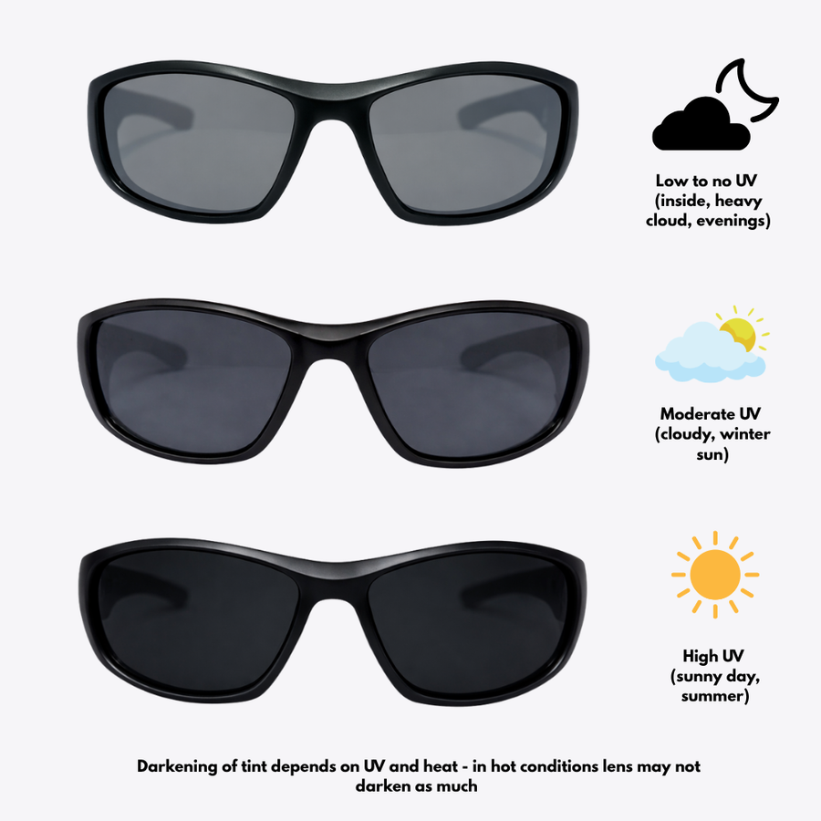 Originals | Black Photochromic Polarized Sunglasses with Grey-to-Black Lenses