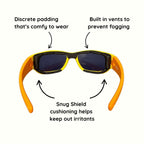 Yellow Orange Kids Sunglasses with Signature Lens, Snug Fit, Ages 3-5, image 4.