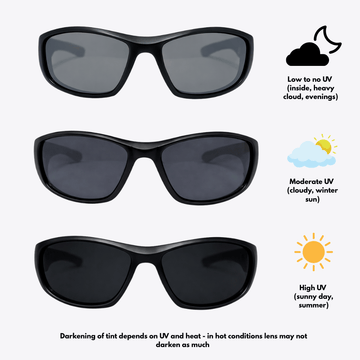 Originals | Black Photochromic Polarized Sunglasses with Grey-to-Black Lenses