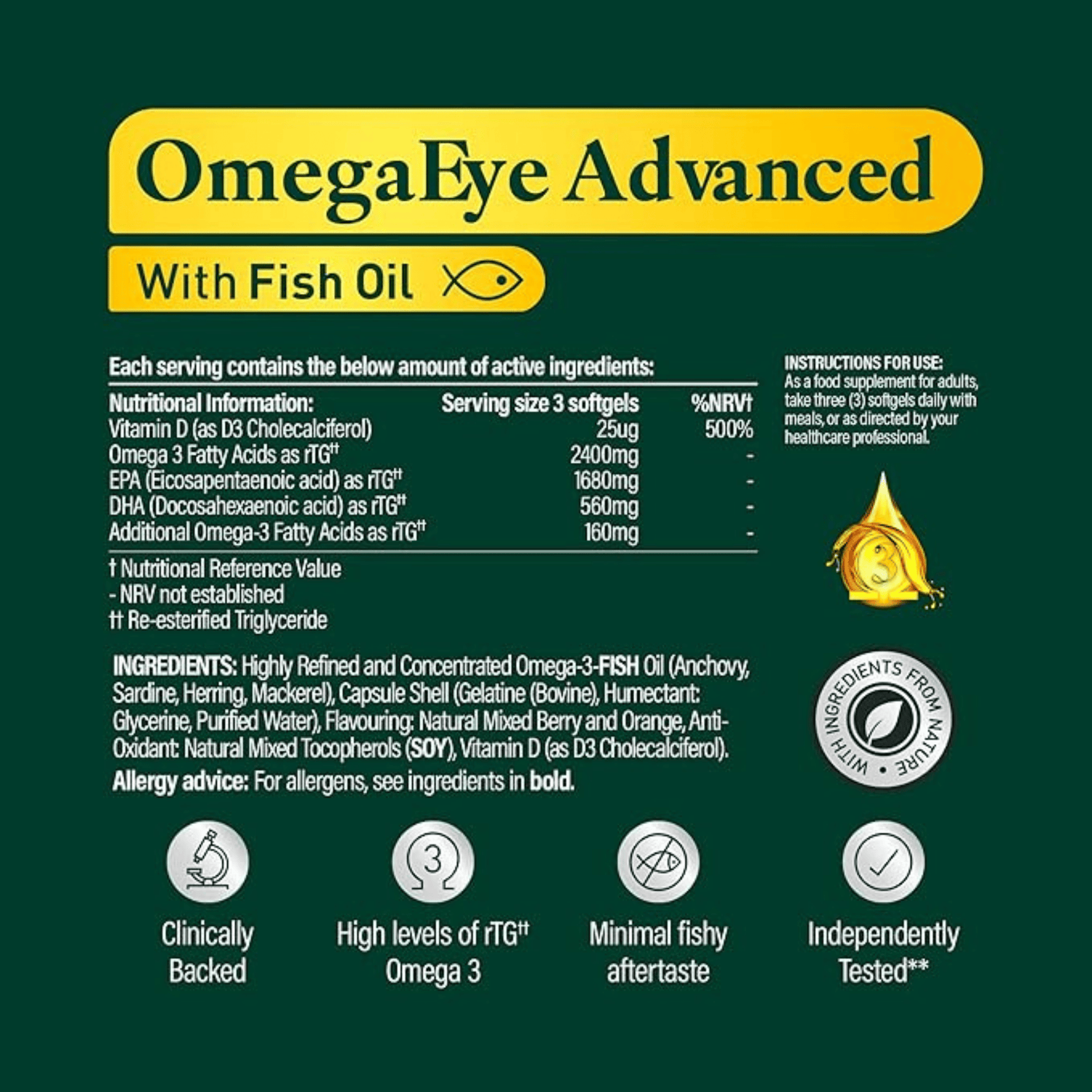 Eyetamins OmegaEye Advanced 90 Softgels - 30-Day Pack, image 3.