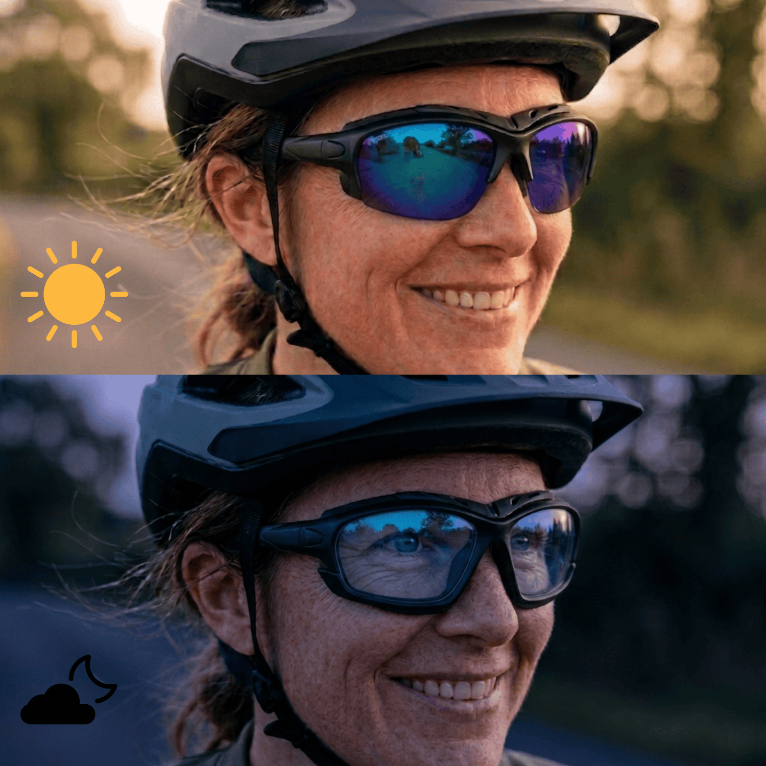 Pursuit | Black Photochromic Sunglasses with Blue Lenses with foam insert, image 5.