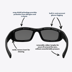 Originals | Black Sunglasses with Blue Polarized Lenses with foam insert, image 6.