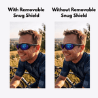 Pursuit | Black Photochromic Sunglasses with Blue Lenses with foam insert, image 7.