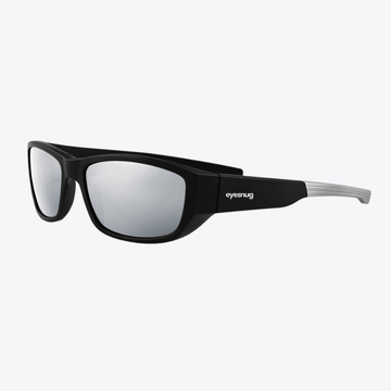 Originals | Black & Silver Sunglasses with Silver Polarized Lenses with foam insert, image 1.