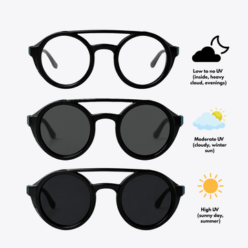 Explorer | Black Photochromic Sunglasses with Clear-to-Black Lenses, image 3.