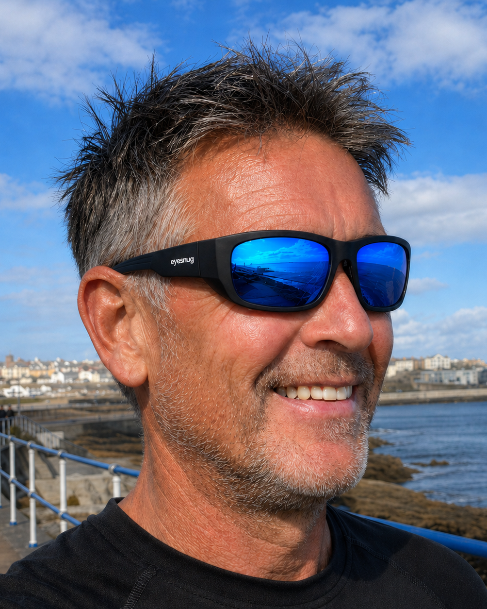 Originals | Black Sunglasses with Blue Polarized Lenses with foam insert, image 4.