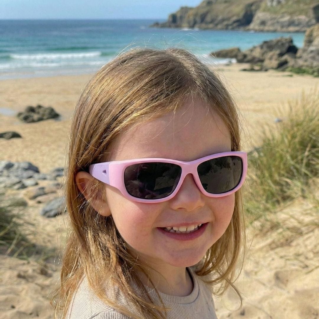 Pink Lilac Kids Sunglasses with Signature Lens, Snug Fit, Ages 3-5, image 4.