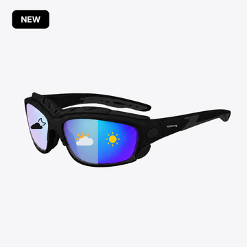 All Black frame with Blue lens