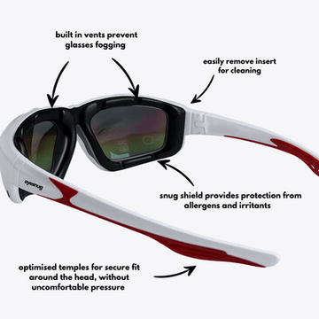 Pursuit | White & Grey Photochromic Sunglasses with Purple Lenses