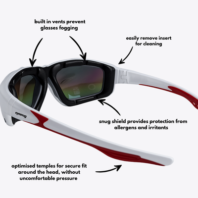 Pursuit | White & Grey Photochromic Sunglasses with Purple Lenses