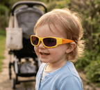 Yellow Orange Toddler Sunglasses with Signature Lens, Snug Fit, Ages 1-2, image 2.