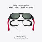 Originals sunglasses video with removable Snug Shield feature callouts