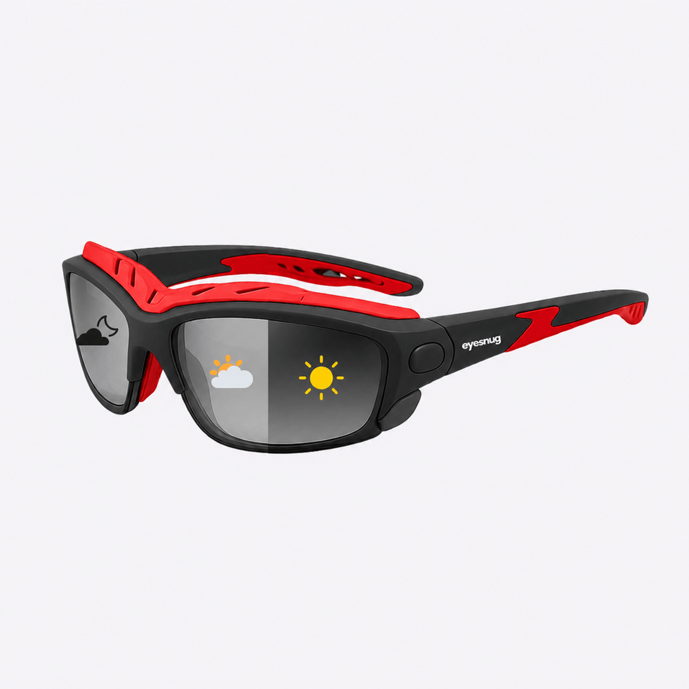 Pursuit | Black & Red Photochromic Sunglasses with Black Lenses