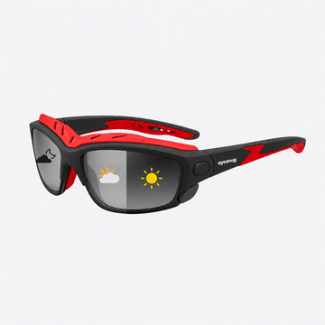 Pursuit | Black & Red Photochromic Sunglasses with Black Lenses