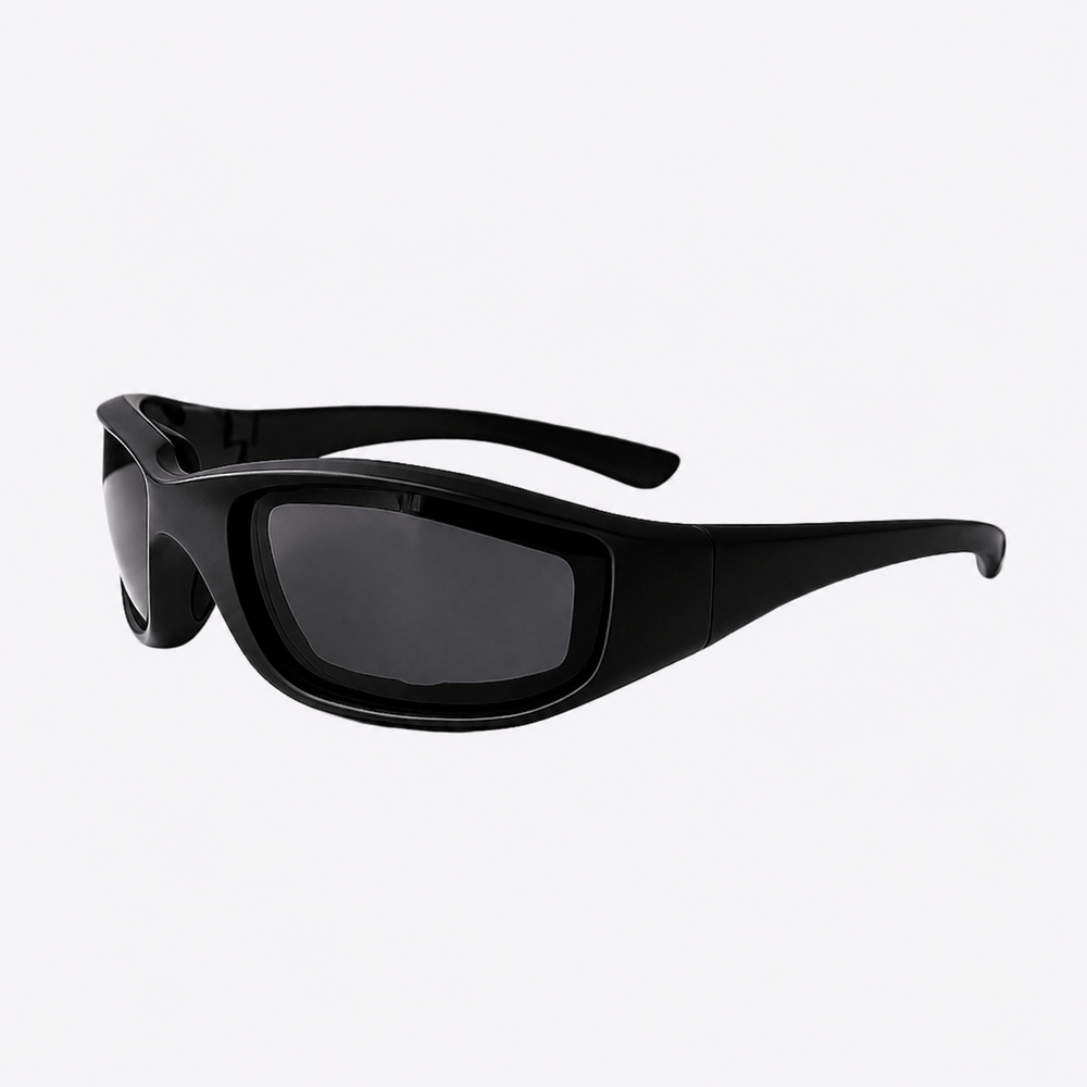 Viento | Black Sunglasses with Black Standard Lenses with foam insert, image 1.