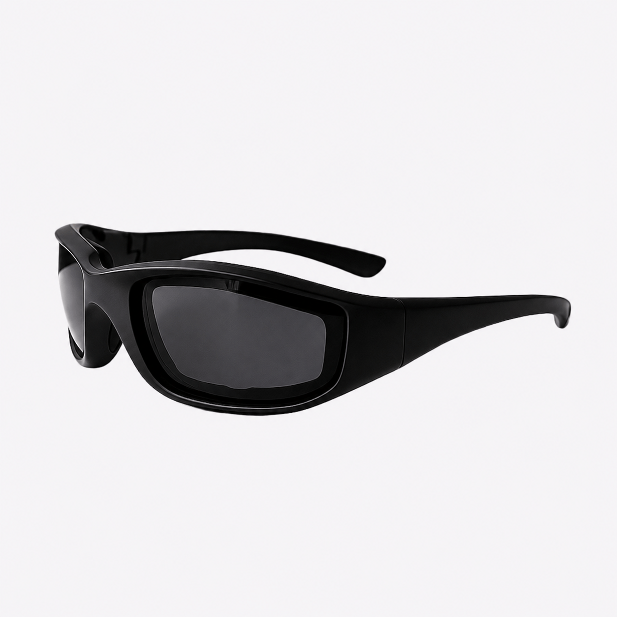 Viento | Black Sunglasses with Black Standard Lenses with foam insert, image 1.